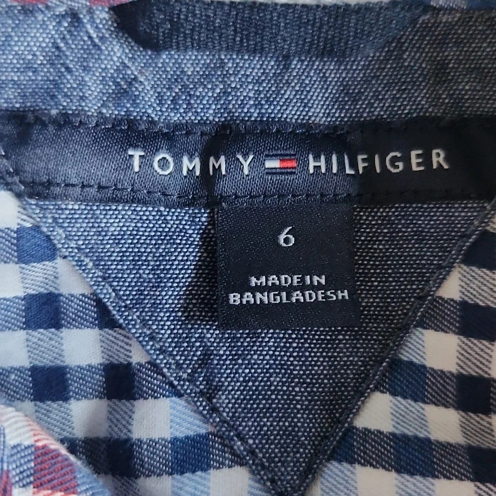 Tommy Hilfiger Blue Pink White Plaid Button Down Shirt - Picture 10 of 13